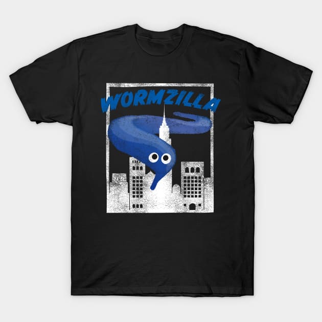 Blue Worm On A String Meme Wormzilla Retro Japanese Style T-Shirt by YourGoods